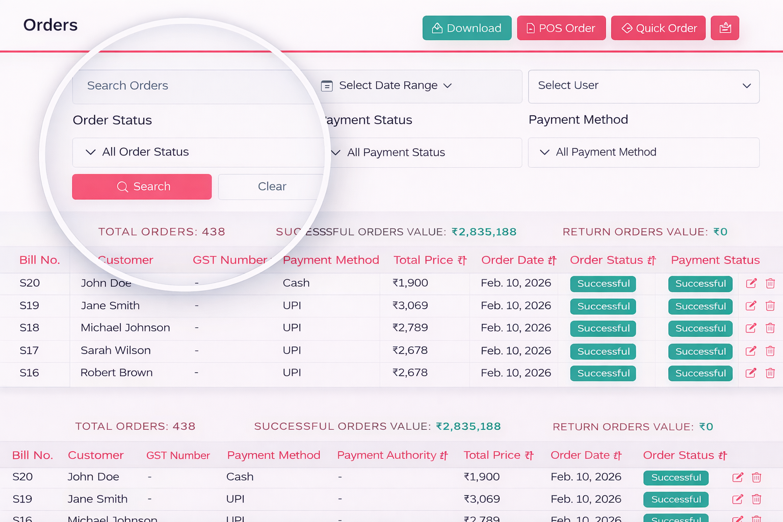 Orders & Inventory Dashboard Preview
