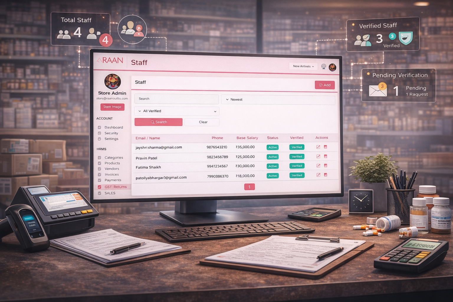 Pharma Business Admin Panel and Staff Management
