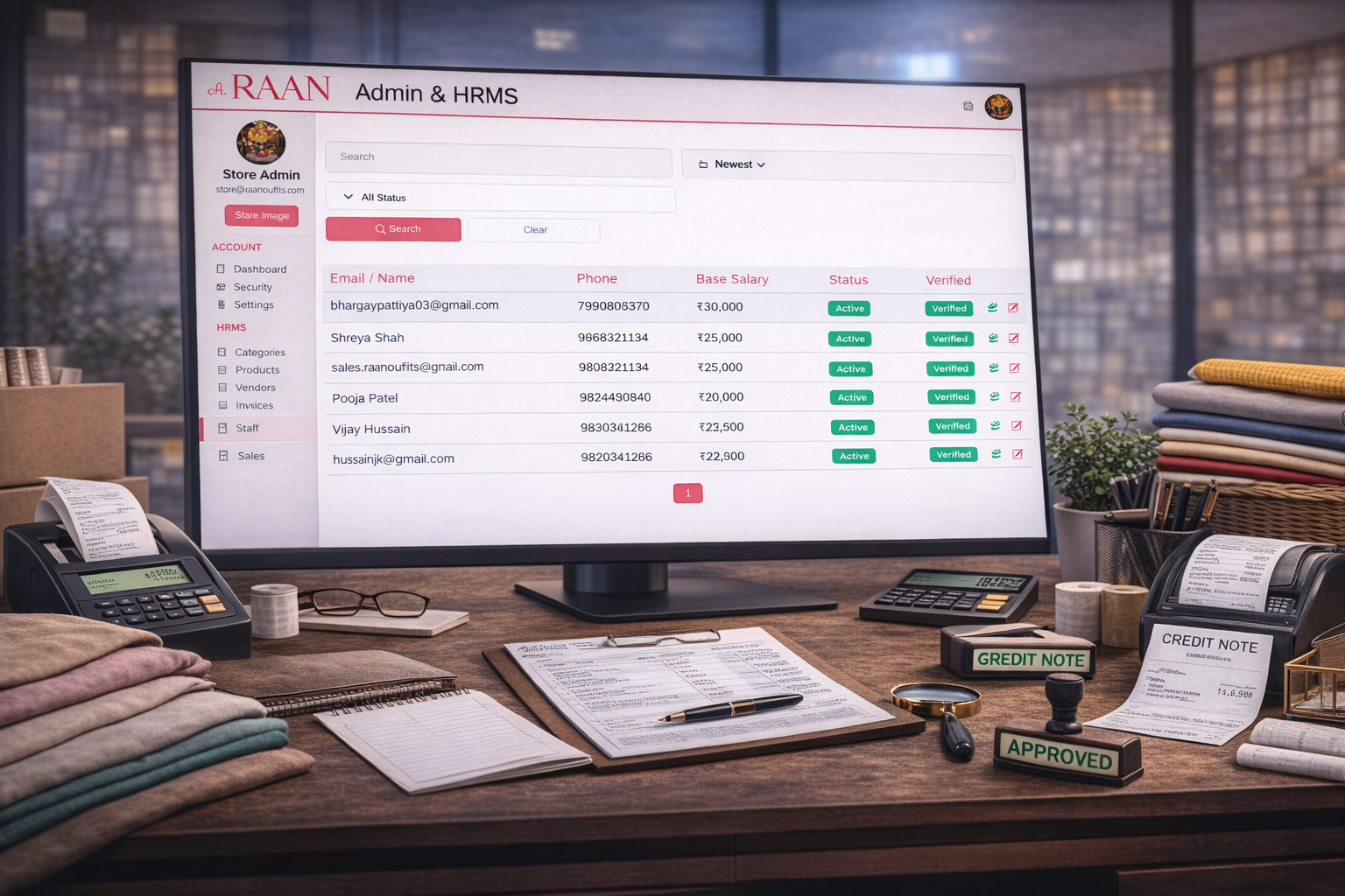 Textile Business Admin Panel and Staff Management