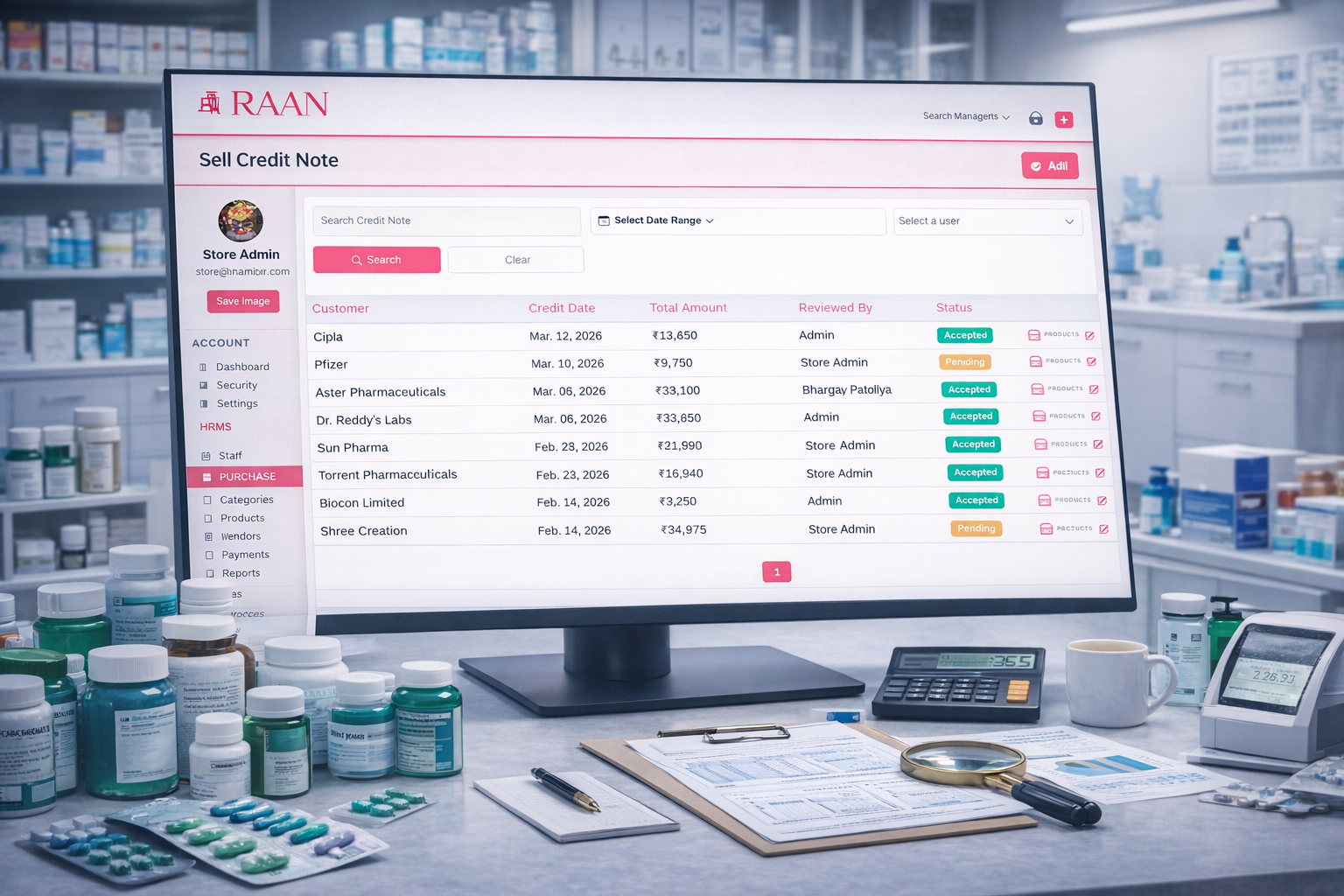 Pharma Customer Management and Credit Tracking
