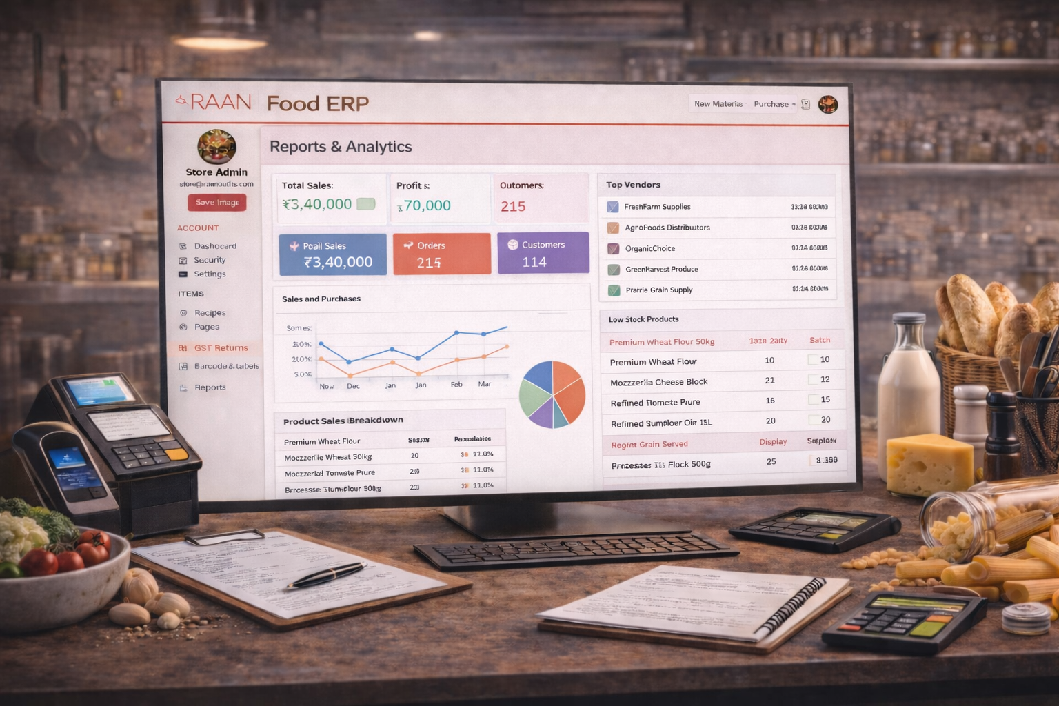 Food Business Reports Analytics and Profit Dashboard