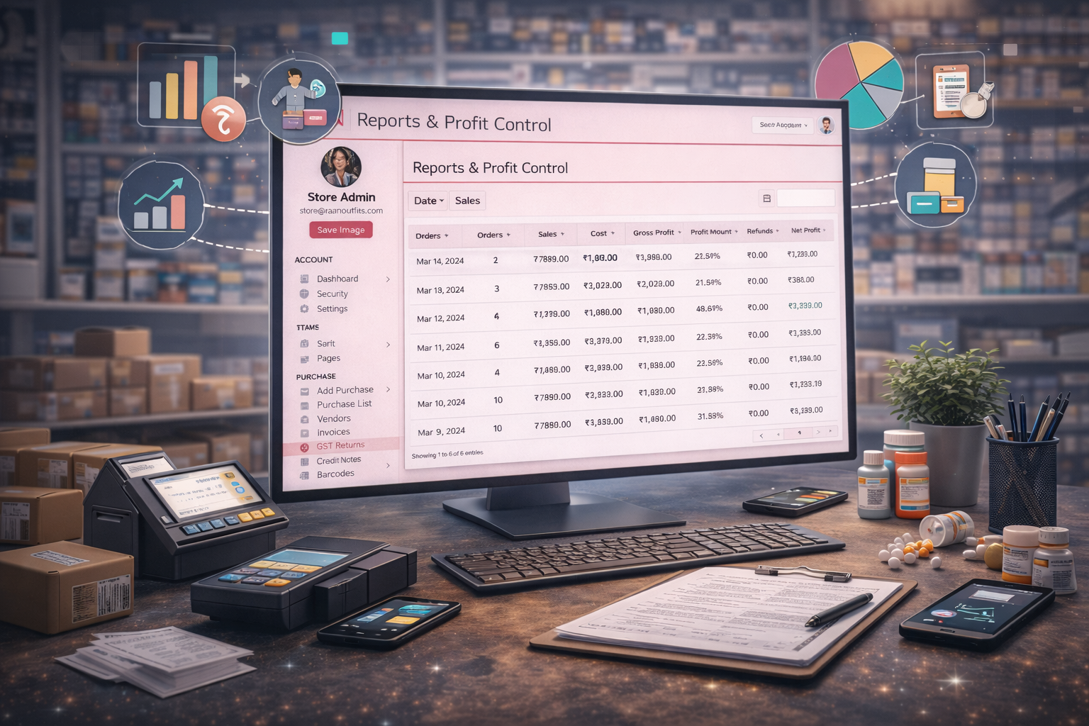 Pharma Business Reports and Profit Analytics Dashboard